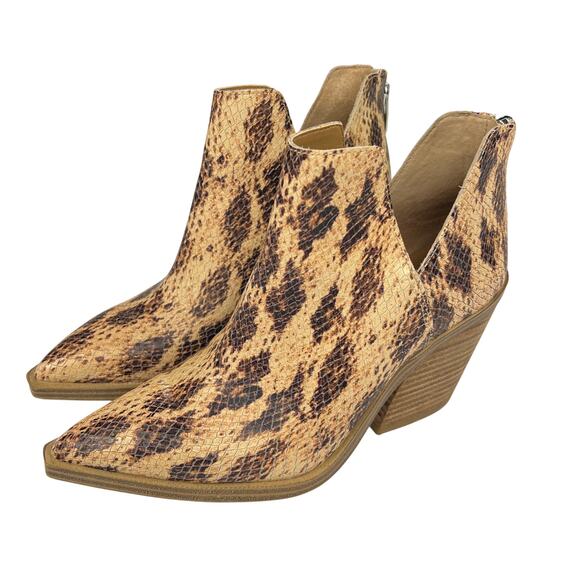 Vince Camuto Gigietta Bootie Snakeskin Stacked Wood Heel Split Shaft Size 7M - Picture 10 of 10